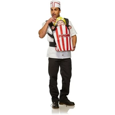 Seeing Red Inc. Seeing Red Movie Usher & Popcorn Adult & Infant Carrier Costume | One Size