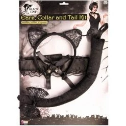 Forum Novelties Lace Black Cat Women's Costume Set, One Size