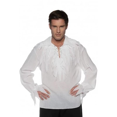 Underwraps Costumes Tattered Pirate Shirt White Adult Costume - Image 3