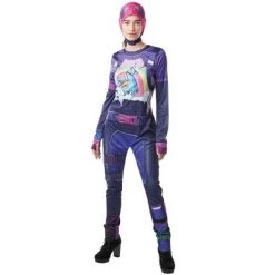 Rubie's Fortnite Brite Bomber Adult Costume Jumpsuit w/ Cap & Accessories