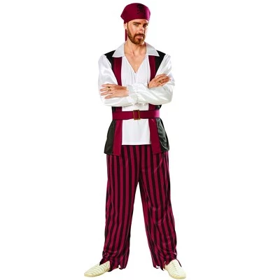 Northlight Red and Black Pirate Men's Halloween Adult Costume - Medium