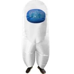 Studio Halloween Amongst Us Imposter Sus Crewmate Inflatable Adult Costume White | Standard