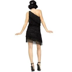 Fun World Shimmery Flapper Adult Costume (Black)