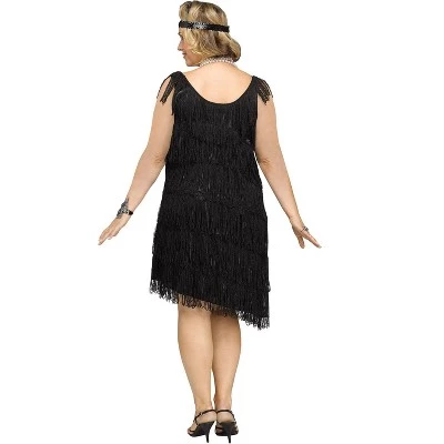 Fun World Shimmery Flapper Plus Size Costume (Black)