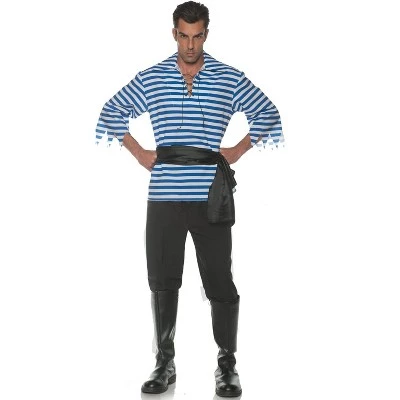 Underwraps Costumes Striped Pirate Adult Costume (Blue) - Image 2