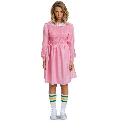 Stranger Things Eleven Pink Dress Deluxe Adult Costume - Image 4