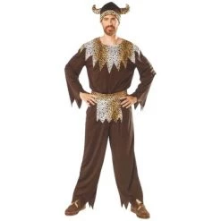 Northlight Brown Black Viking Warrior Men's Halloween Costume - Large