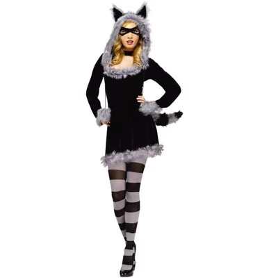 Fun World Racy Raccoon Adult Costume, Medium/Large