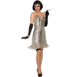 Forum Novelties Silver Sequin Disco Dress Adult Costume