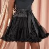 Sparkle and Bash Petticoat Under Skirt Fluff for Women, Tutu for Ballet Dance, Adjustable Elastic Waist Size 22-36 in, Black