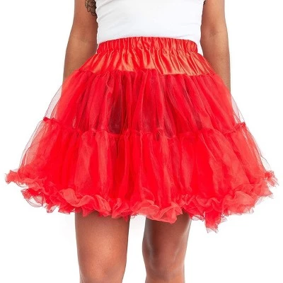 Spooky Central Red Lace Tutu Petticoat Skirt for Women, One Size for Adult - Image 2